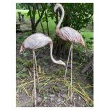 Cast Metal Flamingo Landscape Art