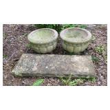 Concrete Planters & Limestone Slab