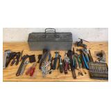 Metal Tool Box Of Miscellaneous Tools