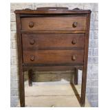 Antique Walnut Sewing Storage Cabinet