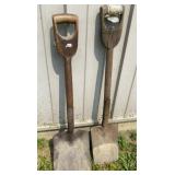Primitive Wood Handled Shovels