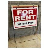 (2) 2-Sided For Rent Signs & Brackets