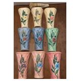 Vtg Flower Themed Wall Pockets