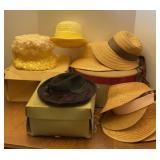 Ladiesï¿½ Vtg Hats & Straw Visors