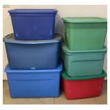 (6) Various Size Totes w/ Lids
