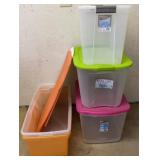 (5) Various Size Totes with Lids