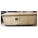 Large Antique Wooden Travel Trunk