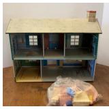 Metal Dollhouse With Plastic Furniture