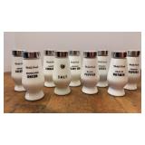 Vtg Worlds Finest Milk Glass Spice Jars