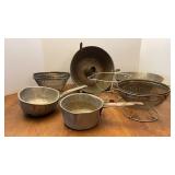 Vtg Strainers, Colander, Angel Food & Aluminum