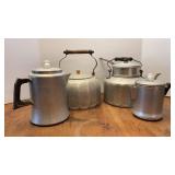 Vtg Aluminum Tea & Coffee Pots