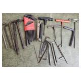 Allen Wrenches, some sets, "T" handles