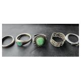 Rings, some sterling  (6)