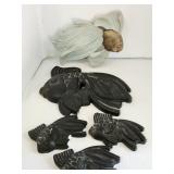 Chalk Fish Plaques, vintage,