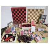 Checkers, Chess, Decks of cards, Dominos