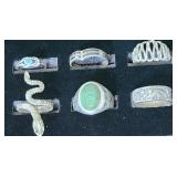 Sterling Rings, (6)