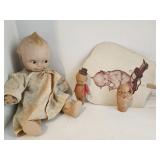 Kewpie Doll, Fan, blown plastic dolls