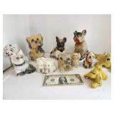 Dog Figures, Chalk, Antique, as is