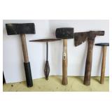 Hatchet, mallets, welder