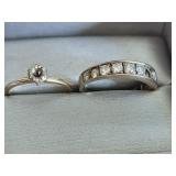 Rings, 14KT Gold, band has diamonds
