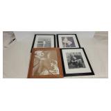 4 Marilyn Monroe framed photos