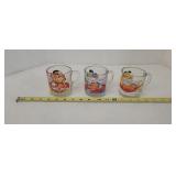3- 1978 Garfield glass mugs