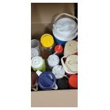 Large box of thermos jugs & mugs