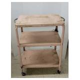 Pink 3 tier metal cart w/ outlet
