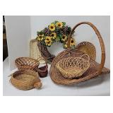 21" basket, wreath + small baskets