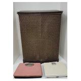 Vintage hamper & bath scales
