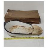 Enamel bed pan in original box