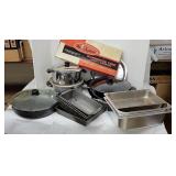 Pots, baking dishes, stir fry, bbq tools