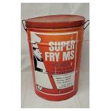 Lard can.  16" tall x 12" dia.