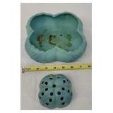 VanBriggle pottery & flower frog