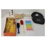 Cosmetic bags, perm rods, pill box +