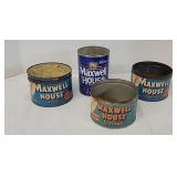 4 Old Maxwell House cans