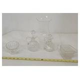 2 cruets, sugar/creamer, flue