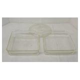 2 Fire King 8" square bake dishes +