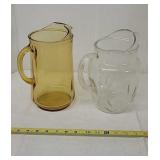 2 glass pitchers