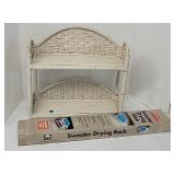 17" wicker shelf & drying rack