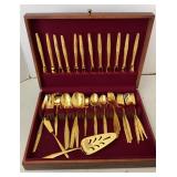 Chest of Gold Plated Flatware
