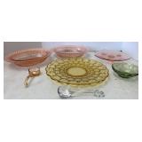 Pink Depression & Other Colored Glass Serving
