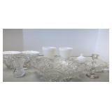 Clear Cut & Milk Glass Pieces