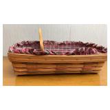 Longaberger 1992 Bread Basket, liner, divider &