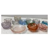 Vtg Colored Glass Salt Cellars