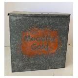 Vtg Galvanized Meadow Gold Milk Box