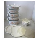 Corningware Peach Floral Bakeware