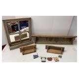 Barnwood Wall Hanging Shelves & Mirror