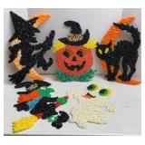 Vtg Halloween Melted Popcorn Decor