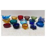 Multi-Colored Glass Salt Cellars